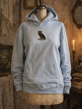 OVO October's Very Own OG Owl Hoodie Sky Blue - Made in Canada - Size Small